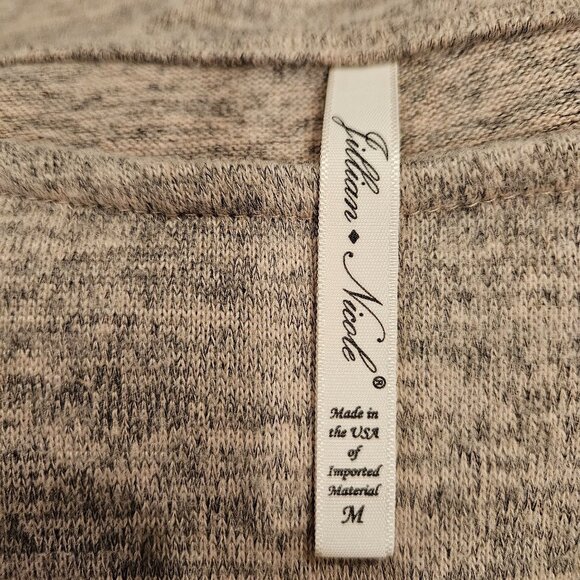 Jillian + Nicloe Blouse Womens M Gray Jersey Knit Bell tiered sleeves Stretch - Picture 10 of 11